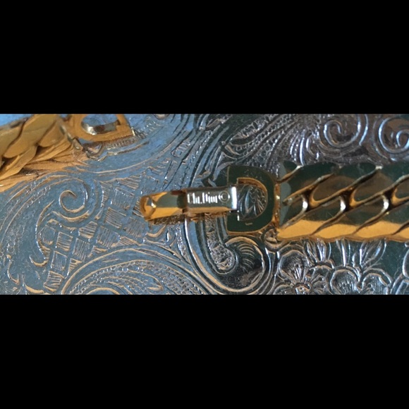 RAre Chr.{DIOR} snake weaved choker chain stone necklace - Picture 4 of 5